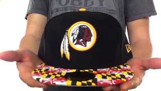 Redskins 'MARYLAND-FLAG' Black Fitted Hat by New Era