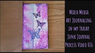 Mixed Media Art Journal With Me in my Trashy Junk Journal Process Video 016