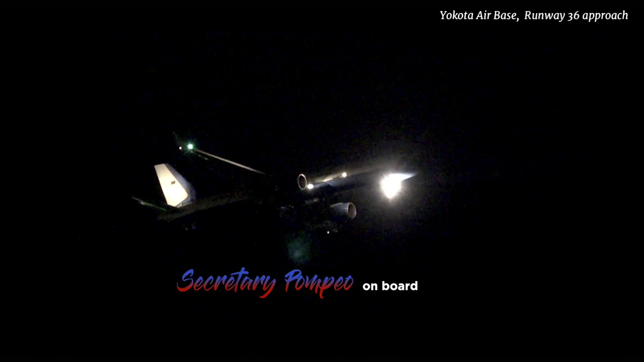 C-32B Welcome Yokota AB. Secretary Pompeo on Board!
