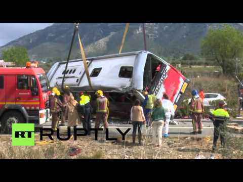 Spain: At least 13 exchange students killed in bus crash in Catalonia
