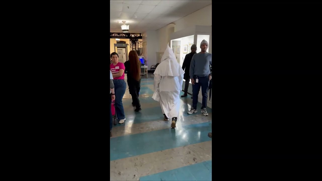 Person Dressed in KKK Cloak Escorted From Philadelphia City Hall
