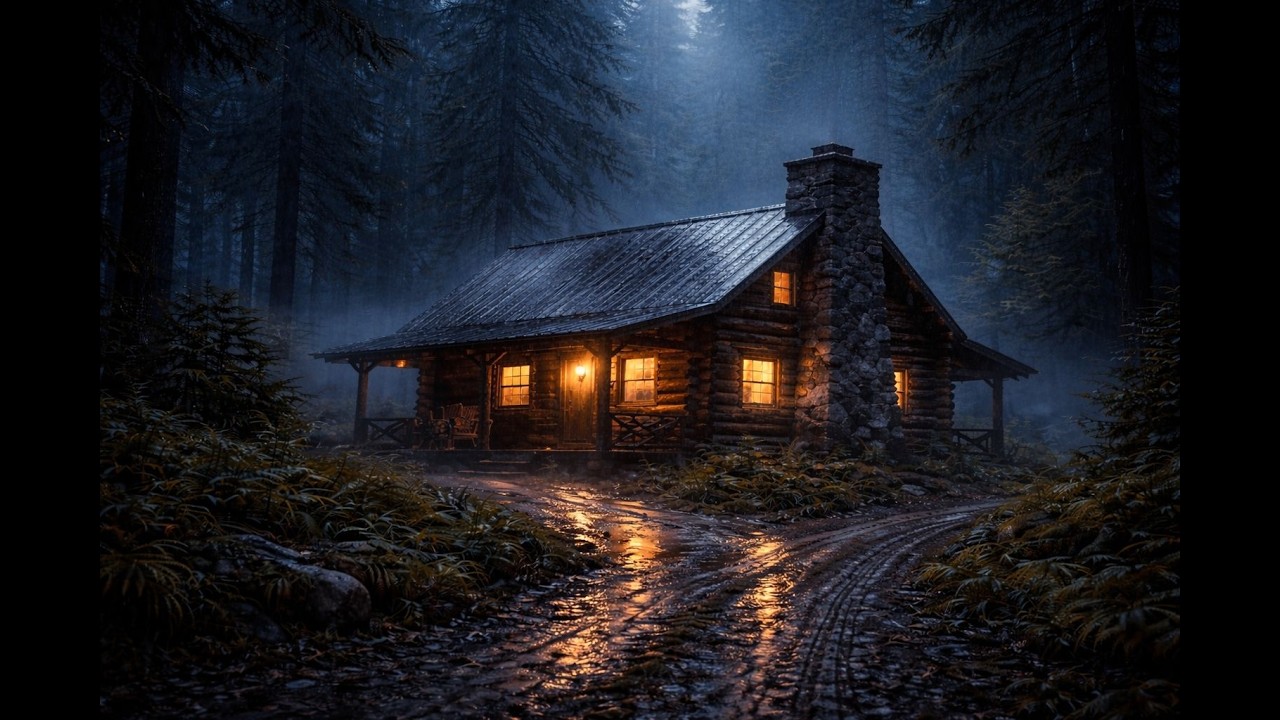 Relaxing Rain in the Forest Cabin 🌧️ Rain Sounds for Sleep, Insomnia ...