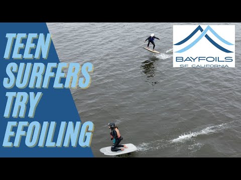 Teen Surfers try out @Fliteboard efoils for the First Time @DJI mini 3 Drone Footage