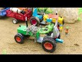 DIY Mini Tractor, Mixer Machine &amp; Road Roller Making Real Concrete Road science project