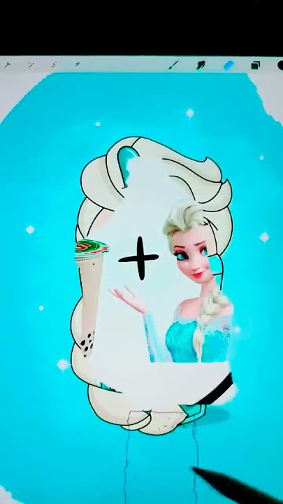 Bubble Tea Elsa #bulletin #elsa #frozen #frozen2 #art #disney #digitalart #artwork #shorts
