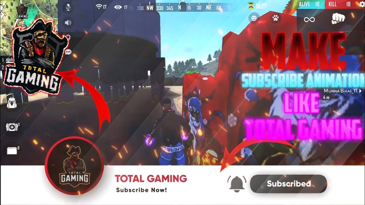 Make Subscribe Animation Like @TotalGaming093 || Subscribe overlay like ...