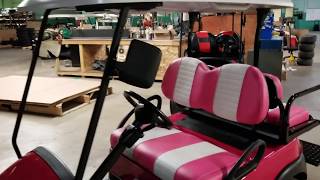 Custom Pink Club Car Precedent Electric Golf Cart From SaferWholesale.com