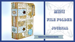 MINI FILE FOLDER JOURNAL - DIGITALS BY @pinkmonarchprints #papercraft #junkjournal #crafttutorial