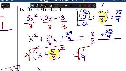 Algebra 2   Unit 3   Lesson 6   Completing the Square Notes Video 2