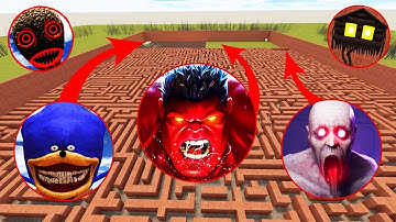 SCP 096 vs Red Hulk vs Shin Sonic — Ultimate Maze Survival Challenge in Garry’s Mod!