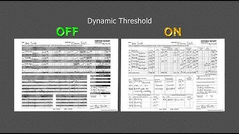 Panasonic Document Scanner: Key Function "Dynamic Threshold"