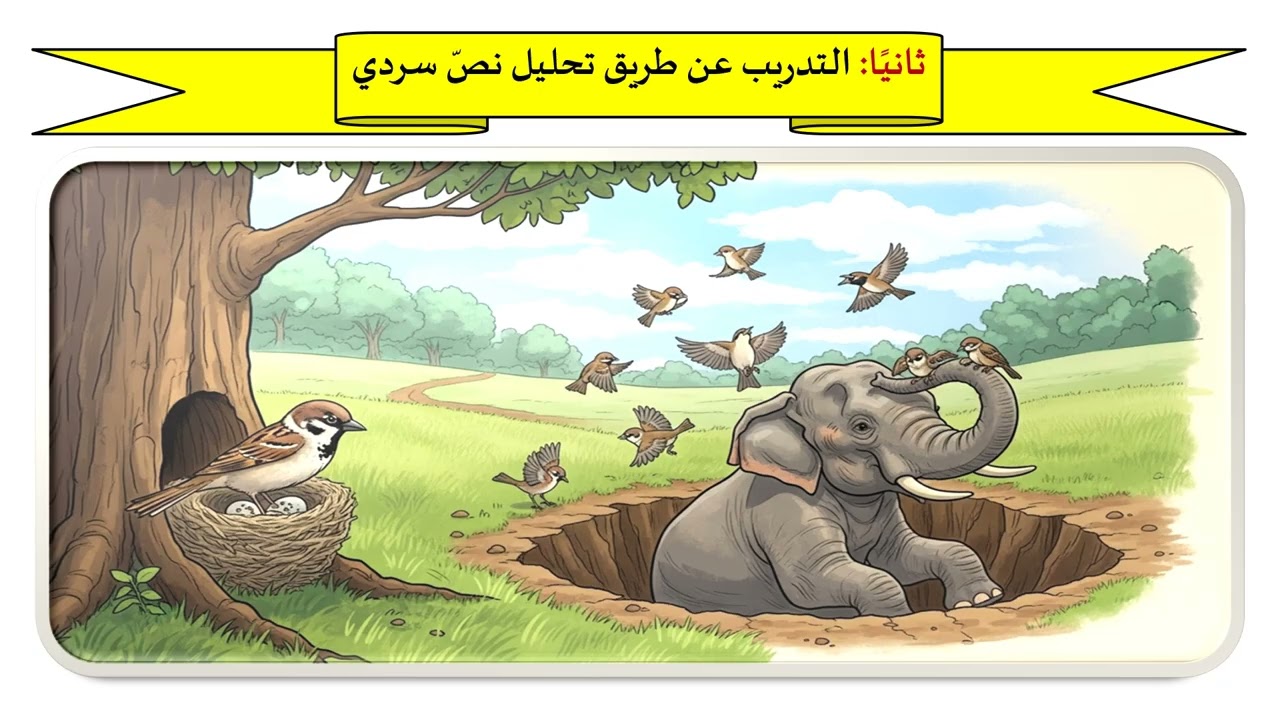 كتابة قصة تتضمن حوارًا بين طرفين أو أكثر ( الفصل الثاني) أوّل إعدادي