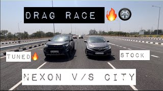 Tuned Nexon V/S City Drag Race || Tata V/S Honda Drag Race || Tuned V/S Stock Drag Race