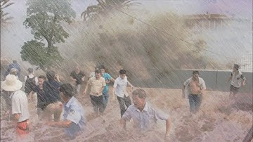 Monster Typhoon Strikes Asia! The Most Mega Typhoon and Rainstorm Attack Mountain Village