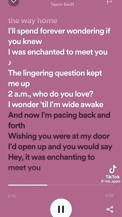 Taylor Swift - Enchanted (lyrics)  #lyrics #music #song #taylorswift #enchanted