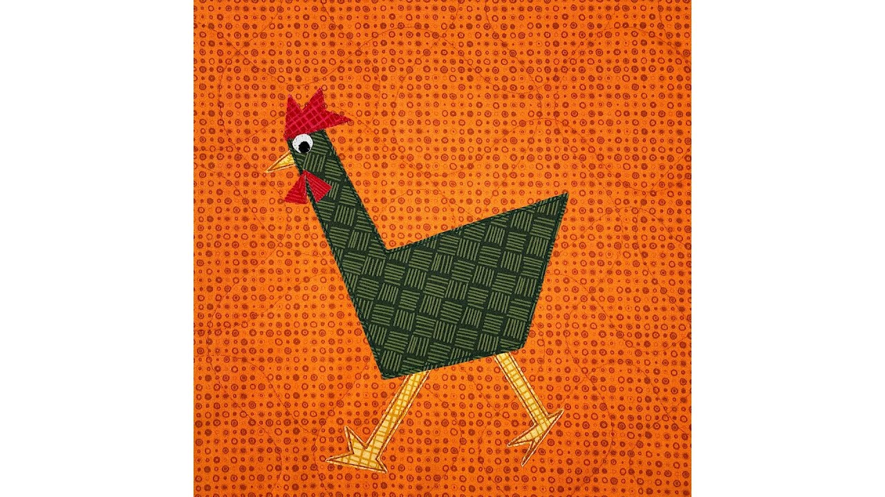 Silly Pattern Block One block in the Silly Chickens applique quilt pattern - YouTube