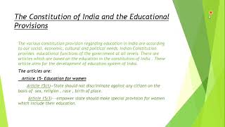 PPT presentation on Educational aims derived from constitution