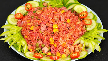 Cơm chiên hồng ngọc – Món cơm đẹp mắt, ngon miệng, dễ làm tại nhà | Bếp Của Tươi