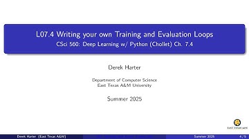 L07.4: Writing your own Training and Evaluation Loops