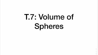 Geometry IXL T.7: Volume of Spheres
