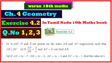 TN 10th std  Maths Exercise 4.2 sum 1, 2, 3 in Chapter 4. Geometry - TN  SCERT