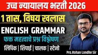 High Court Bharti 2025 | English Grammar Questions | High Court Clerk Previous Year Question Paper