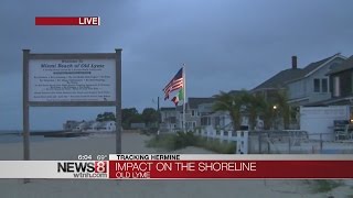 Winds, high tide and power outages for some on the shoreline