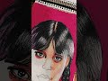 pencil colour portrait of jeena Ortega (Wednesday) #workinprogress #colourpencildrawing #artclass