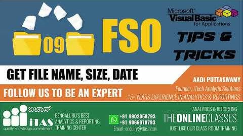 VBA TIPS AND TRICKS - ENGLISH | 09 FSO - GET FILE NAME, SIZE, DATE