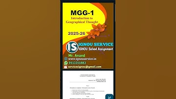 MGG-1 Solved Assignment 2025-26 #ignou #ignousolvedassignment #ignouassignment #ignouhelp