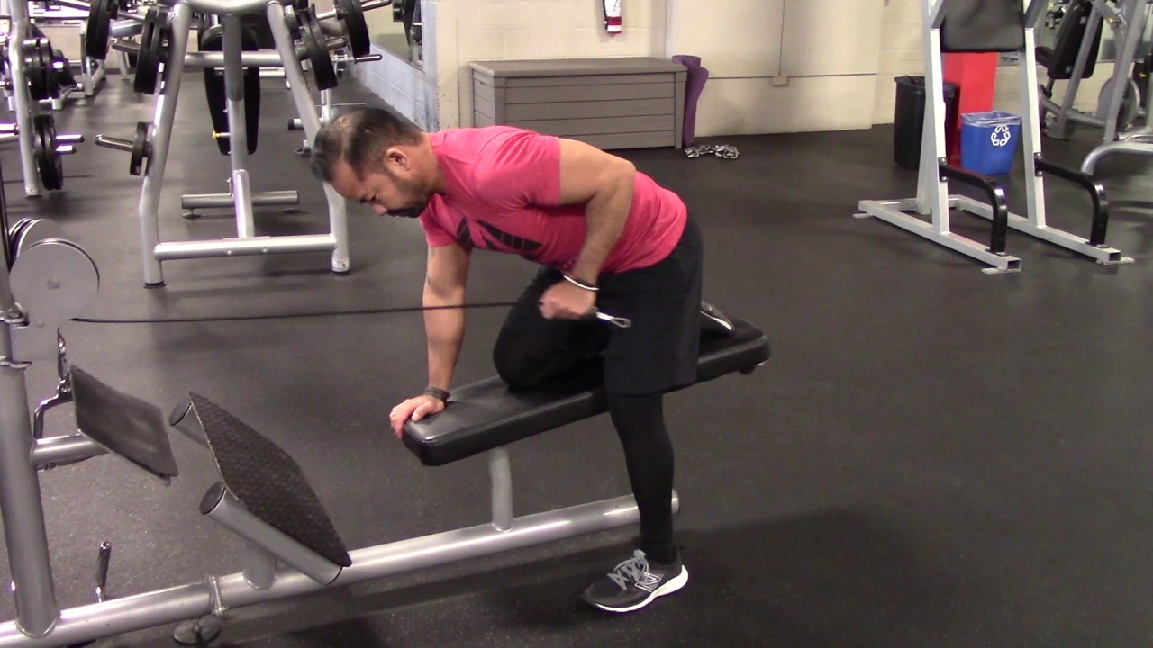 Bench Supported Bent Over Cable Tricep Extension Youtube