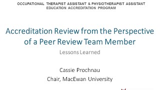 Accreditation Review - Lessons Learned from the Perspective of a Peer Review Team Member