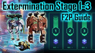 F2P Complete War Robots Extermination Stage1-3 with Shell &amp; Seraph | War Robots Hunting Ground