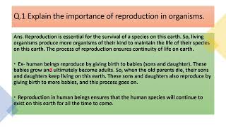 Explain the importance of reproduction in organisms.
