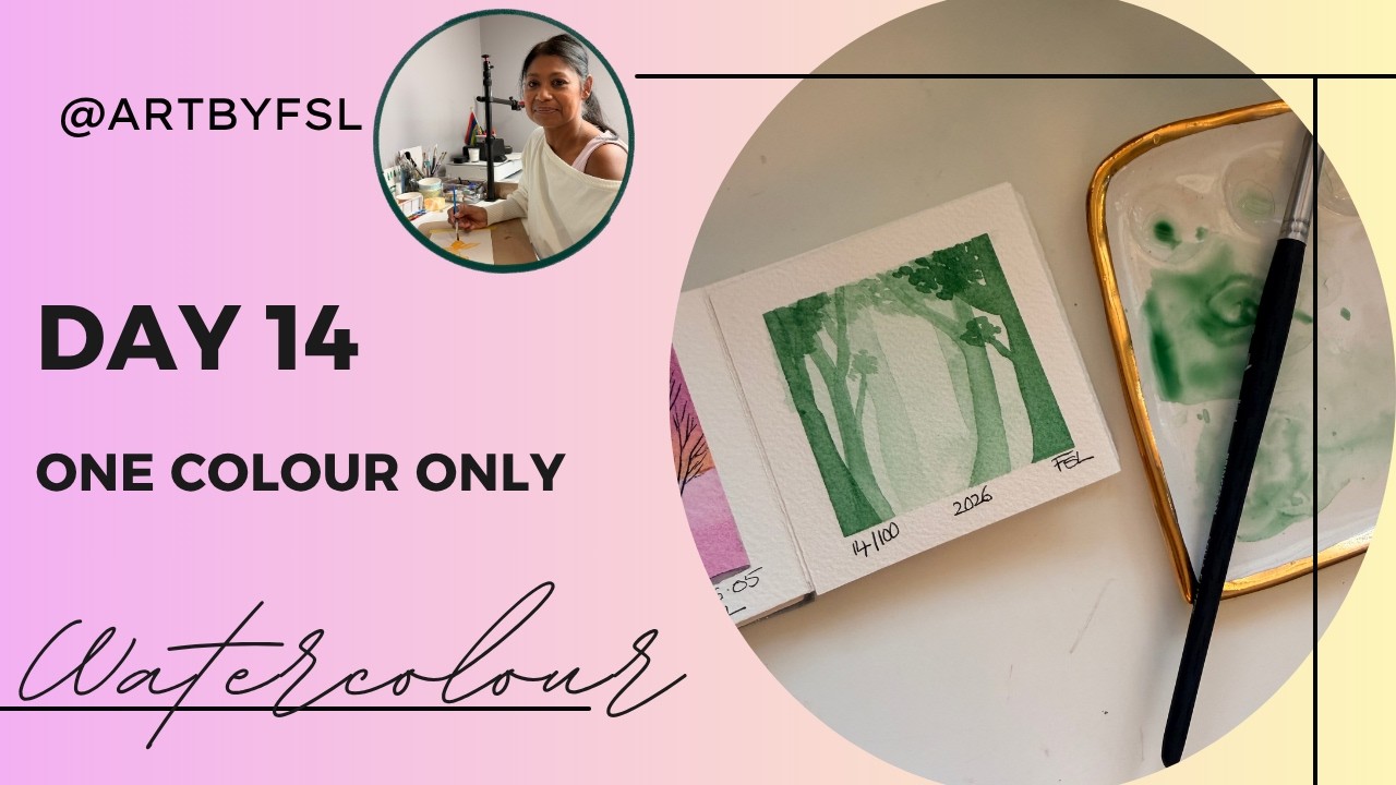 Day 14/100 - I Only Used ONE Colour For This Painting - YouTube