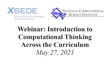 Webinar: Introduction to Computational Thinking Across the Curriculum