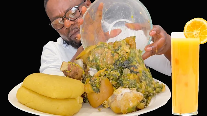 ASMR, FUFU AND OKRA VEGETABLE SOUP WITH COW LEG, FISH & GOAT MEAT | AFRICAN FOOD | A&E super kitchen