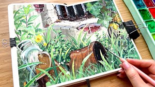 Studio Ghibli ‘ Arrietty’ Scene Painting With Jelly Gouache🌿