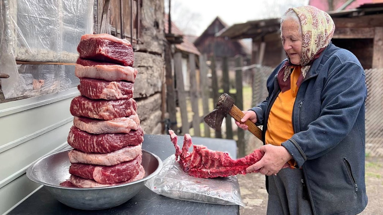 Legendary Grandma Lives Along the Carpathian Mountains – Traditional Cooking & Lifestyle Documentary