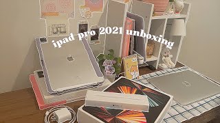 2021 ipad pro 12.9” M1 unboxing | apple pencil 2 + accessories 📦