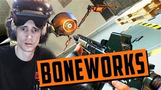 xQc Plays BONEWORKS VR for the First Time! | xQcOW