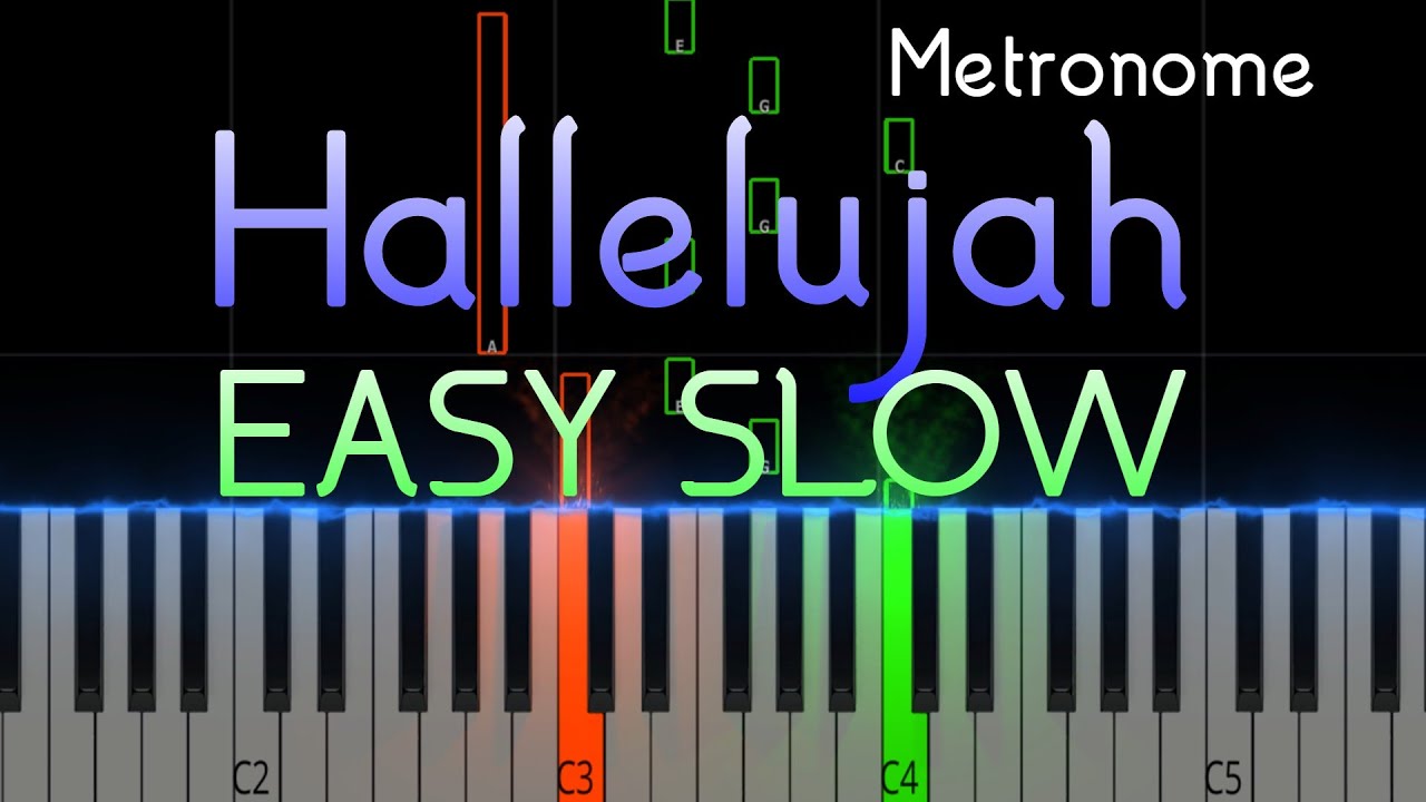 Hallelujah - SLOW EASY Piano Tutorial For Beginner - YouTube