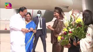 Vice President M Venkaiah Naidu arrives at Leopold Sedar Senghor Airport, Dakar