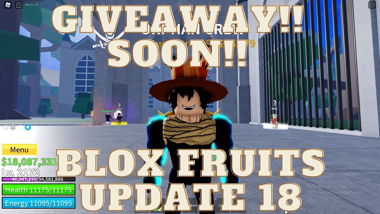 Blox Fruits UPDATE 18!!! PLUS ANNOUNCEMENTS!!! AND GIVEAWAY