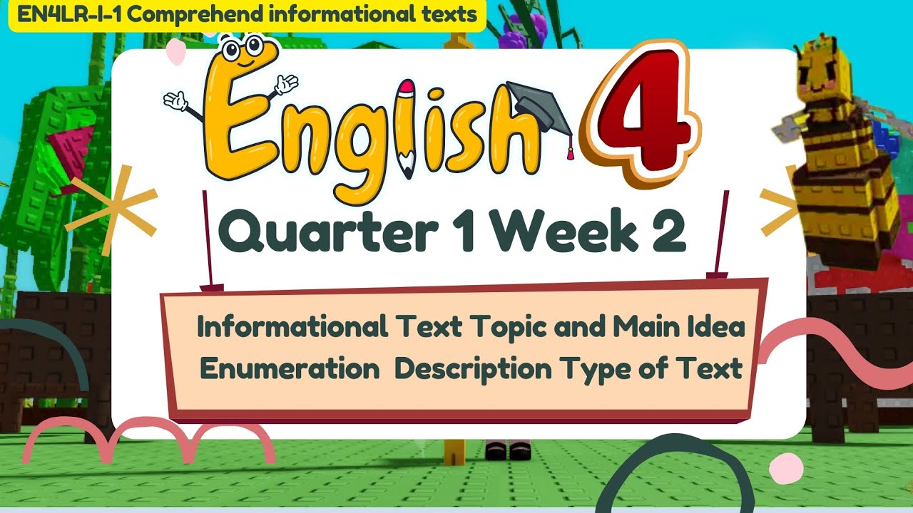 What’s the Main Idea? | Informational, Enumeration, Description Texts | ENGLISH QUARTER 1 WEEK 2