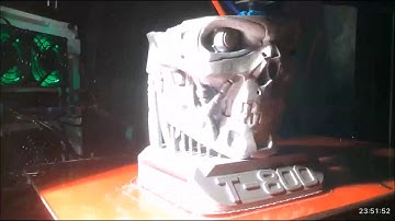 T-800 Exo-skull 3D print Time lapse Great Quality!!! 16+ hour Time lapse!!!