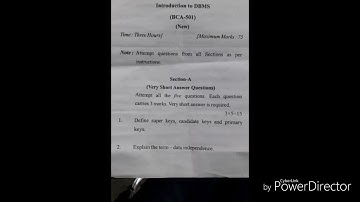 BCA Question paper 5th sem in 2018 for Data Base Management System