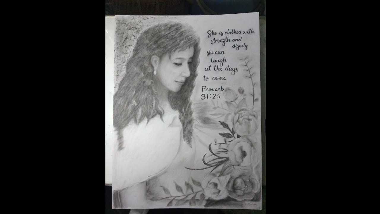 Charcoal Drawing #15 Happy Birthday Mom! - YouTube