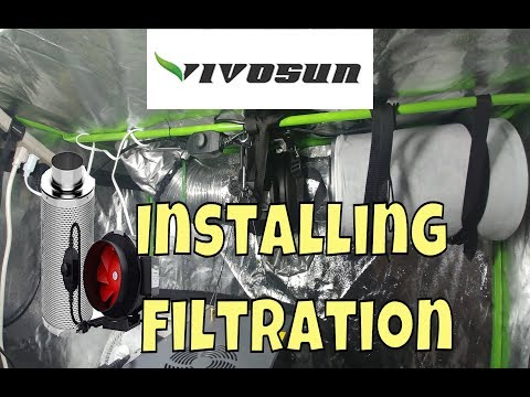 Vivosun 6 Inch 390 CFM Inline Duct Fan & Carbon Odor Filter Install.