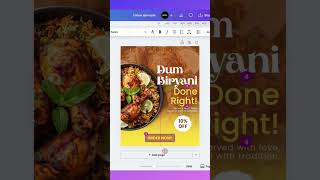 Canva Food Ad Design in 60 Seconds! 🤯 Dum Biryani Poster Tutorial